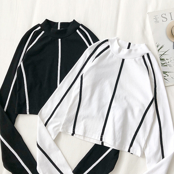 Modern női blúz félmagas gallérral