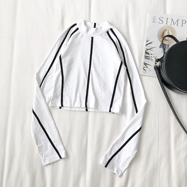 Modern női blúz félmagas gallérral