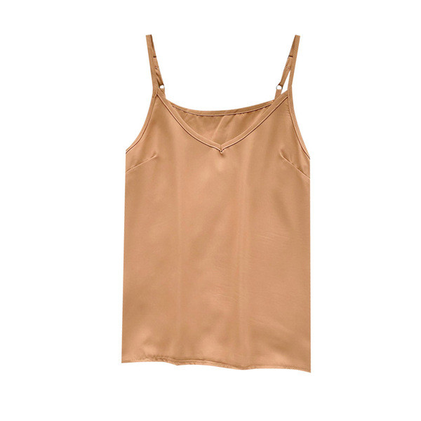 Női lezser felső vékony pántokkal és spitz nyakkivágással