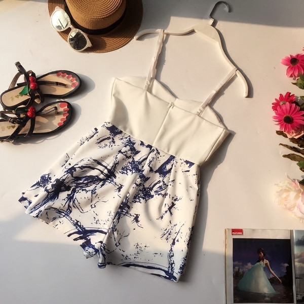 Modern női overall vékony pánttal