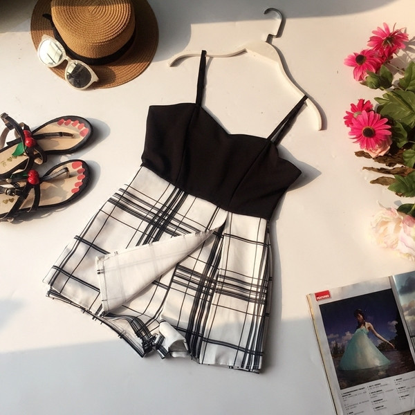 Modern női overall vékony pánttal