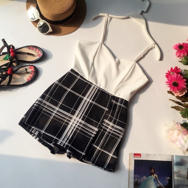 Modern női overall vékony pánttal