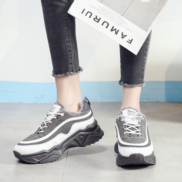 Őszi-téli női tornacipő puha béléssel és durva talppal