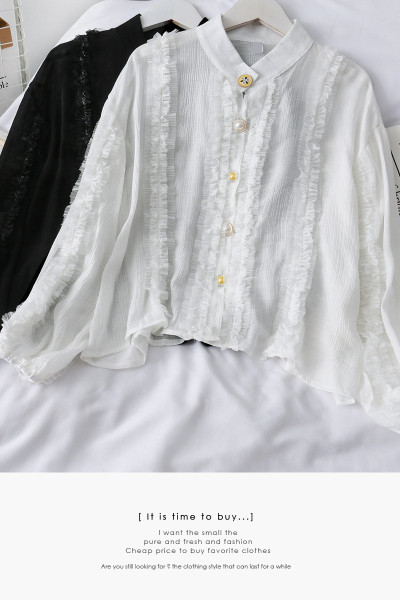 Modern női ing gombokkal és fürtökkel - széles modell