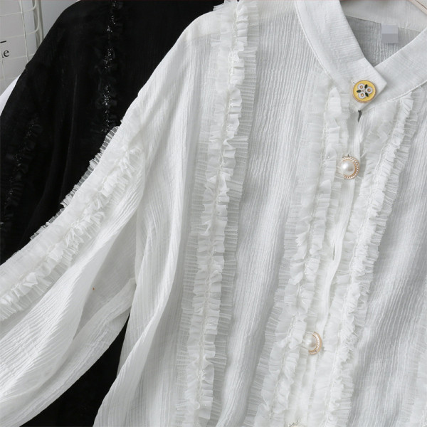 Modern női ing gombokkal és fürtökkel - széles modell