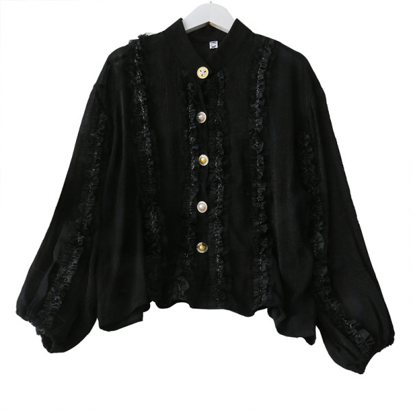 Modern női ing gombokkal és fürtökkel - széles modell