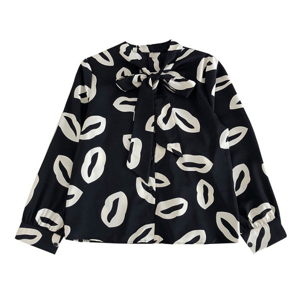 Új modell női ing gombokkal és nyakkendőkkel