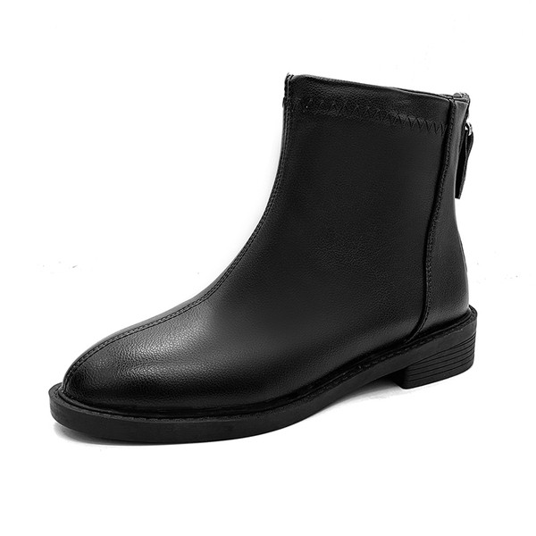 Téli női csizma hegyes modell öko bőrből fekete színben