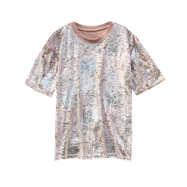 Lühikeste varrukate ja ovaalse kaelusega vabaaja naiste pluus