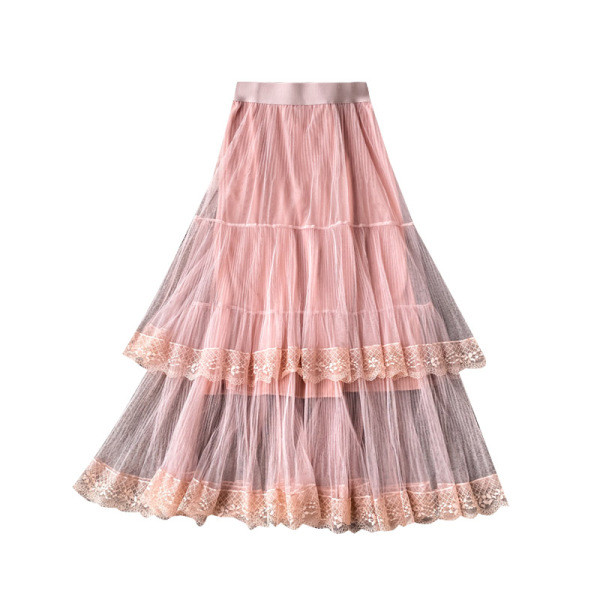 Modern női szoknya magas derékkal és csipkével