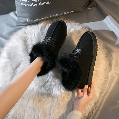 Női téli csizma lapos talppal és puha béléssel fekete, szürke és fekete színekben