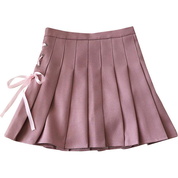 Rövid női rakott szoknya magas derékkal és megkötővel