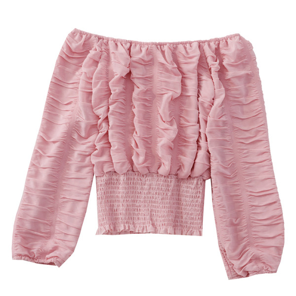 Modern női blúz hosszú ujjal és csónakos nyakkivágással