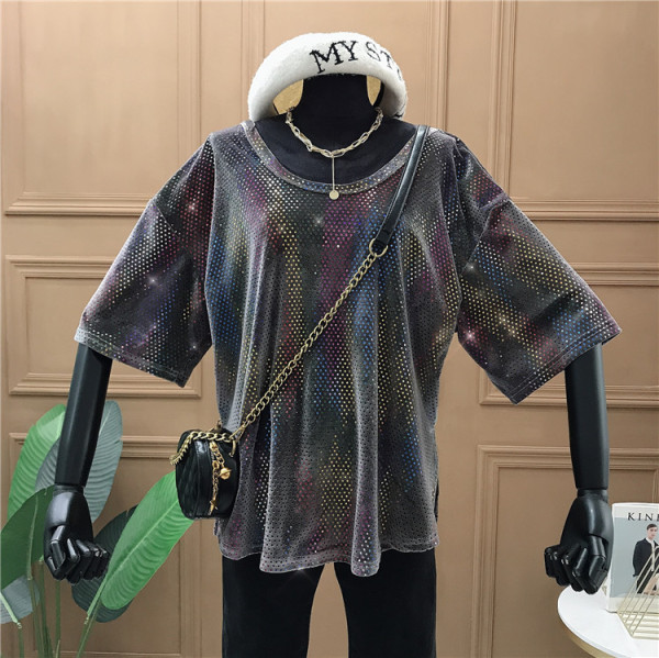 Μοντέρνα γυναικεία μπλούζα με φαρδιά μανίκια, οβάλ λαιμόκοψη και κομψή επίδραση