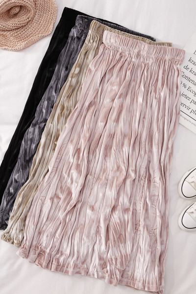 Πλισέ γυναικεία φούστα βελούδινι με ψηλή μέση