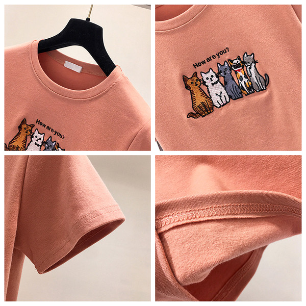 Új modell női póló rövid ujjal és hímzéssel