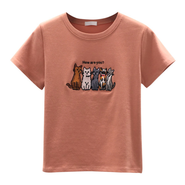 Új modell női póló rövid ujjal és hímzéssel