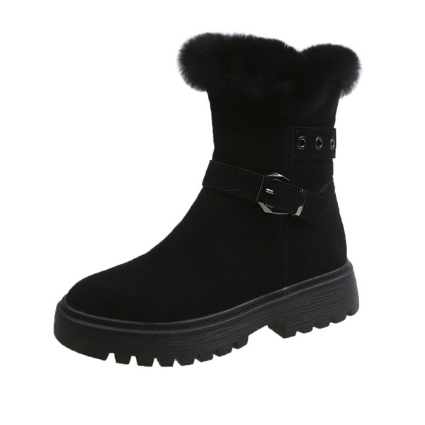 Ženske jesensko-zimske čizme s ravnim đonom i mekanom postavom i puhom