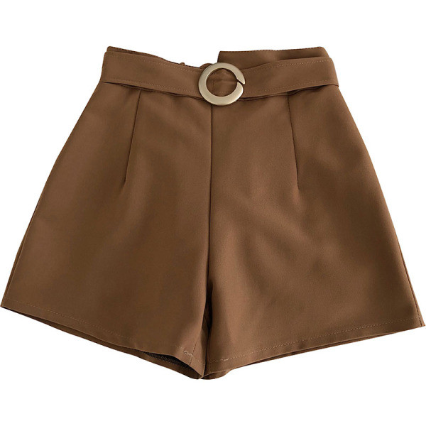 Къси дамски панталони широк модел с колан