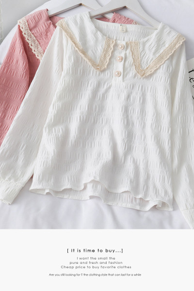 Modern női ing klasszikus gallérral és gombokkal - széles modell