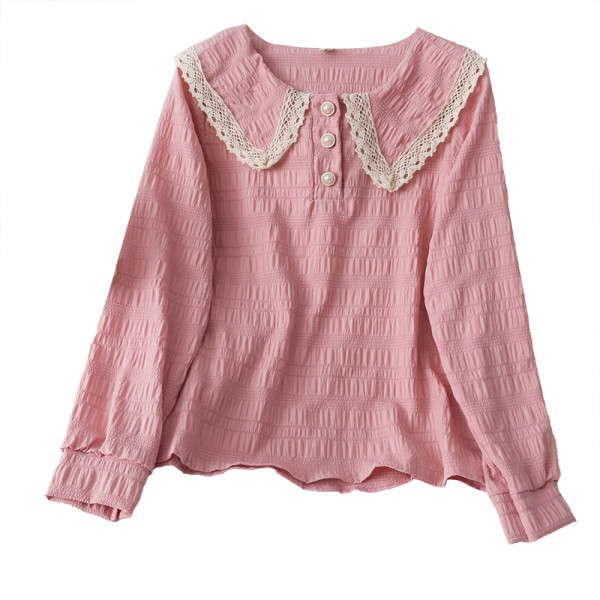 Modern női ing klasszikus gallérral és gombokkal - széles modell