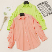 Retro stiilis naiste särk klassikalise krae ja nööpidega