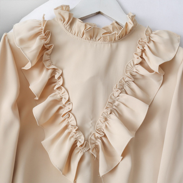 Modern női ing fürtökkel és magas gallérral