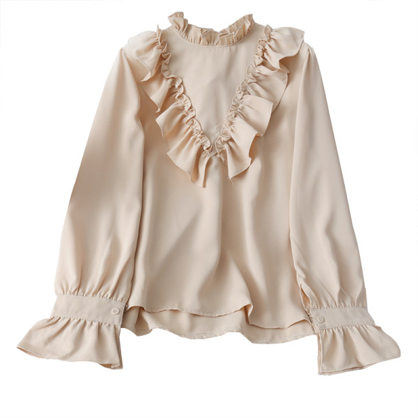 Modern női ing fürtökkel és magas gallérral