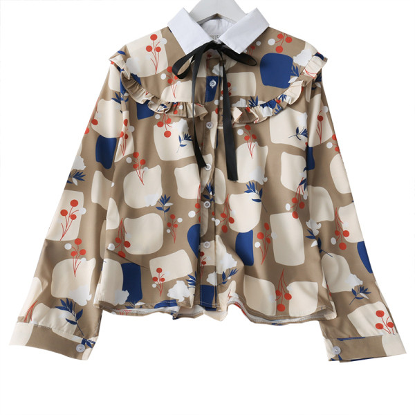 Moodne naiste särk paela ja klassikalise kraega