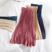 Plisseeritud naiste pikk seelik kõrge vöökohaga