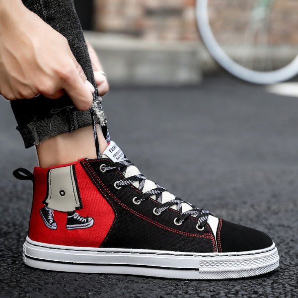 Férfi alkalmi tornacipő nyakkendővel és rátéttel