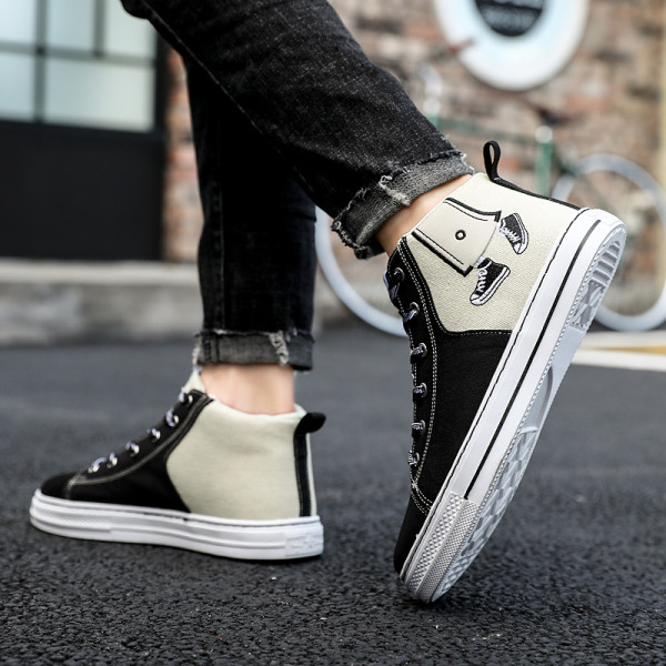 Férfi alkalmi tornacipő nyakkendővel és rátéttel