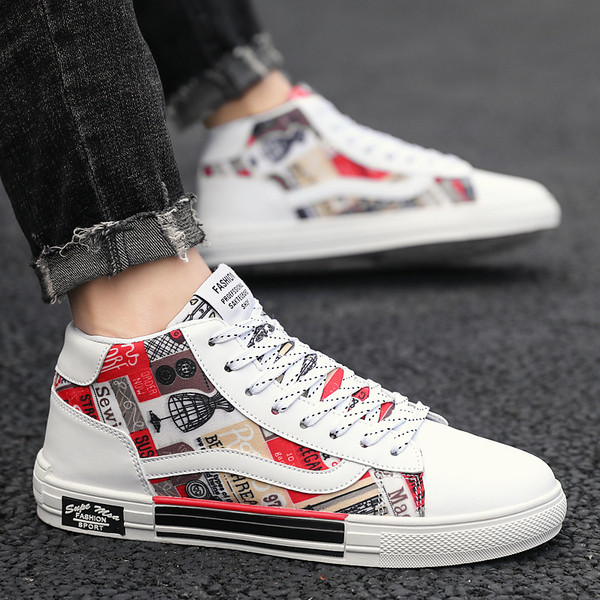 Férfi tornacipő fűzővel és színes rátéttel