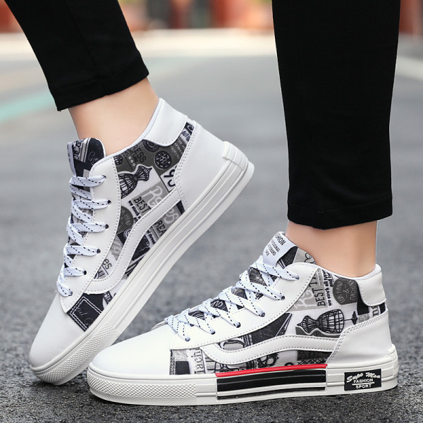 Férfi tornacipő fűzővel és színes rátéttel