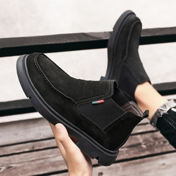 Eko bőrből készült alkalmi férfi cipő, lapos talppal