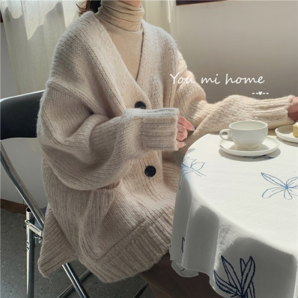 Naiste moodne pikk kardigan kahes värvitoonis lai mudel