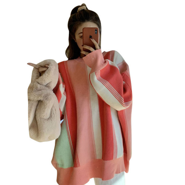 Modern női hosszú pulóver két színben széles modellben