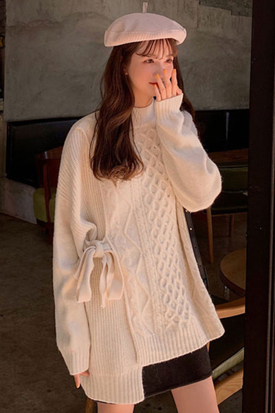 Modern női hosszú kötött blúz két színben