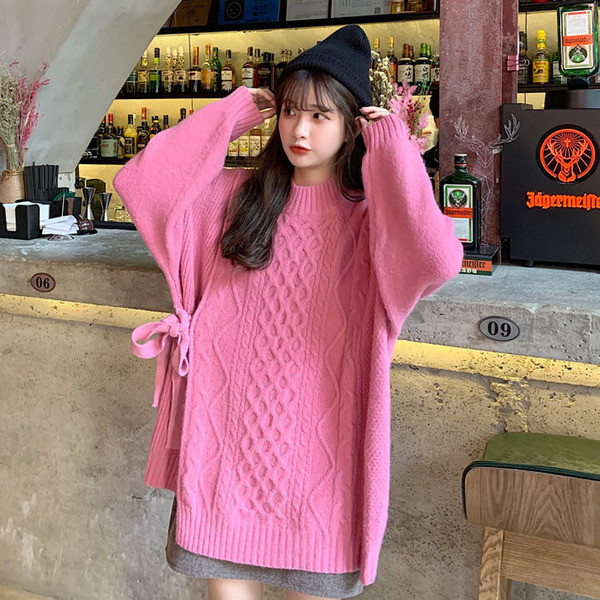 Modern női hosszú kötött blúz két színben