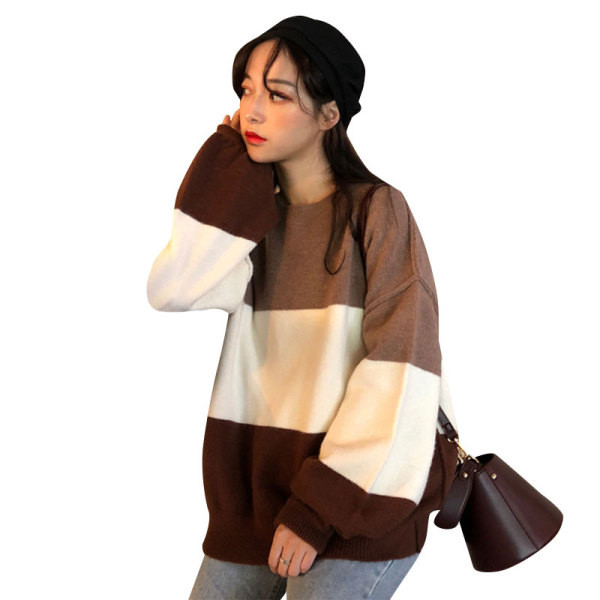 Modern női pulóver széles modell ovális nyakkivágással