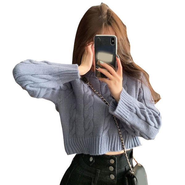 Női modern rövid kötött blúz három színben