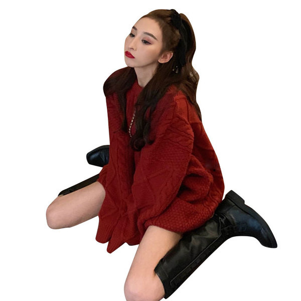 Női modern hosszú pulóver két színben széles modellben