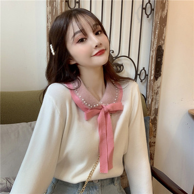 Μοντέρνα γυναικεία μπλούζα σε τρία χρώματα με δεσμούς