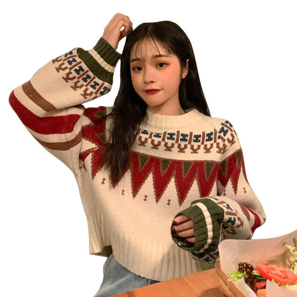 Γυναικείο casual σύντομο πουλόβερ με οβάλ λαιμόκοψη σε δύο χρώματα