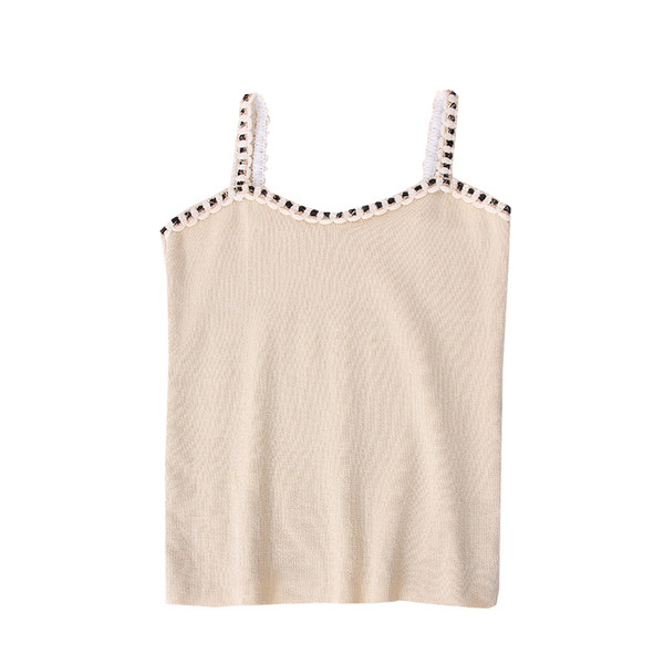 Moderna ženska majica bez rukava na tanke naramenice i pletivo