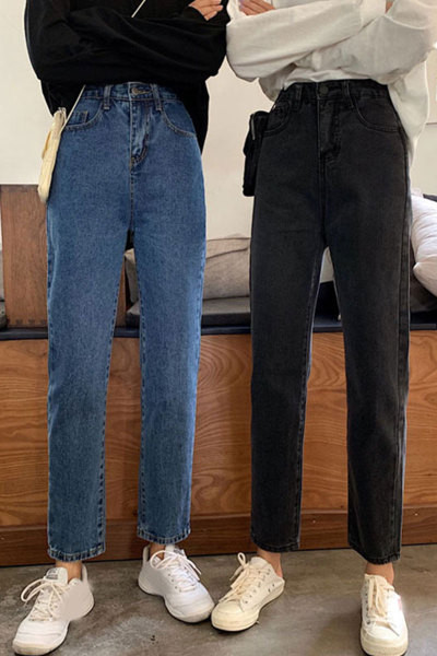 Retro női farmer magas derékkal - egyenes modell