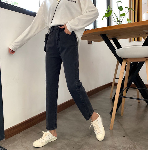 Retro női farmer magas derékkal - egyenes modell