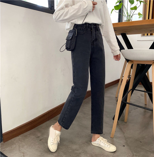 Retro női farmer magas derékkal - egyenes modell