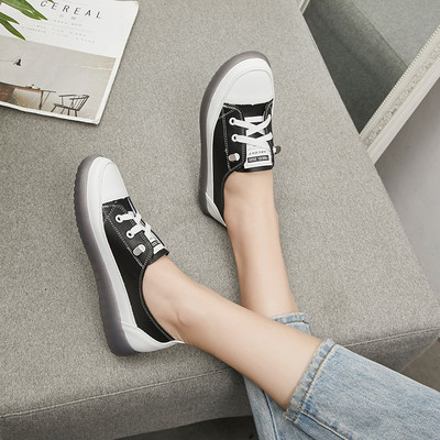 Eko bőrből készült alkalmi női tornacipő