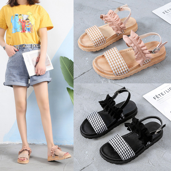 Lameda tallaga vabaaja naiste ruudulised sandaalid